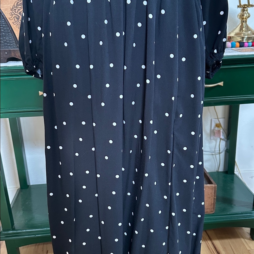 Smock Waist Polka Dot Maxi Dress - Picture 6 of 12